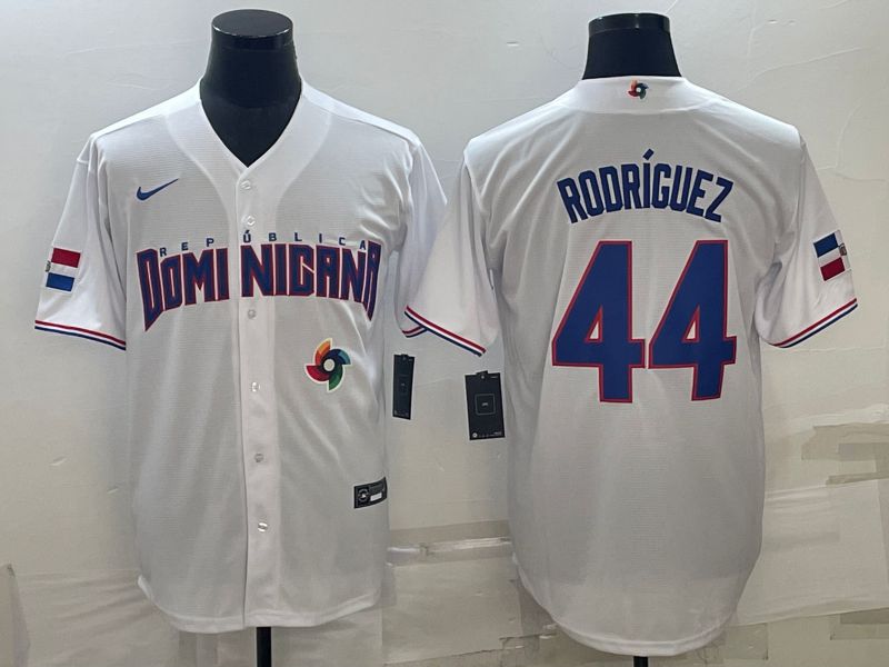 Men 2023 World Cub #44 Rodricuez White Nike MLB Jersey6